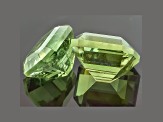 Demantoid Garnet 6.4x4.9m Emerald Cut Set of 2 2.45ctw