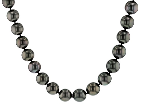14k yg 12-13.5mm cultured tahitian pearl/wht dia acc strand necklace