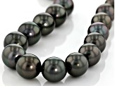 14k yg 12-13.5mm cultured tahitian pearl/wht dia acc strand necklace