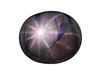 Picture of Gray 12-Ray Star Sapphire Loose Gemstone Untreated 13.18x11.18x6.22mm Oval Cabochon 9.47ct