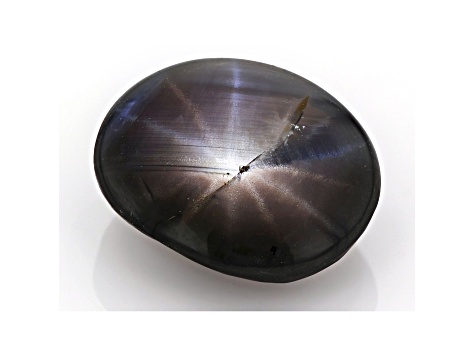 Gray 12-Ray Star Sapphire Loose Gemstone Untreated 13.18x11.18x6.22mm Oval Cabochon 9.47ct