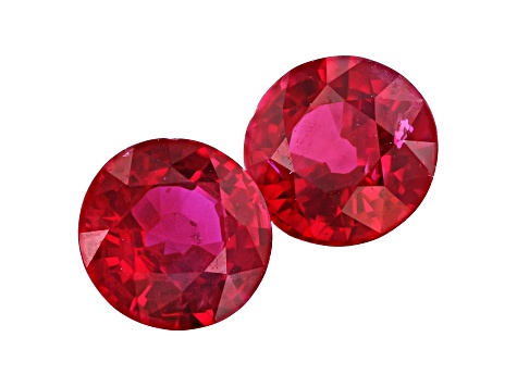 Ruby 5mm Round Matched Pair 1.24ctw