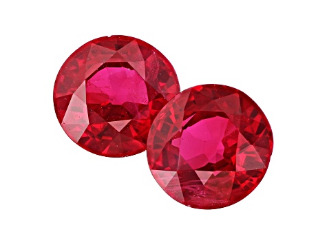 Ruby 5mm Round Matched Pair 1.28ctw
