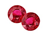 Ruby 5mm Round Matched Pair 1.28ctw
