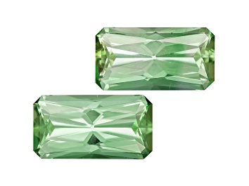 Picture of Green Tourmaline Untreated 9.5x5mm Rectangular Octagonal Radiant Cut Matched Pair 3.00ctw