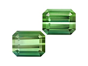 Green Tourmaline Untreated Emerald Cut Matched Pair 1.80ctw