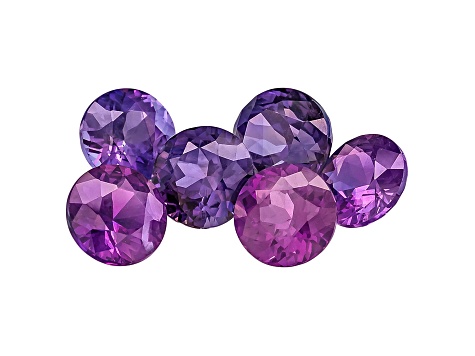 Purple Sapphire Round Set of 6 5.20ctw