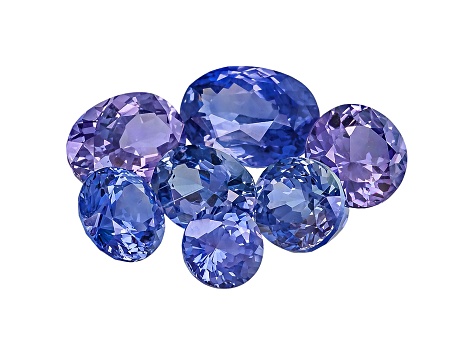 Sapphire Untreated Oval And Round Set 5.83ctw