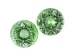 Green Tourmaline Untreated 6.5mm Round Matched Pair 2.09ctw