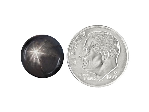 Black Star Sapphire Loose Gemstone 12.50x12.43x10.15mm Round Cabochon 15.11ct