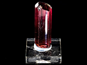 48.19ct Facet Grade Hexagonal Rubellite Tourmaline Crystal Mineral Specimen On Acrylic Base, Nigeria