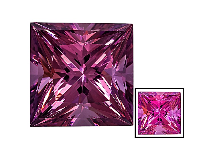 Cranberry Zandrite Color Change 12x12mm Square Princess Cut 10.15