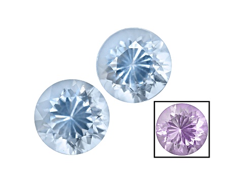 Blue To Purple Zandrite Color Change 6mm Round Brilliant Set 1.25ctw