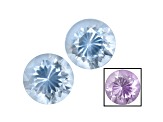 Blue To Purple Zandrite Color Change 6mm Round Brilliant Set 1.25ctw