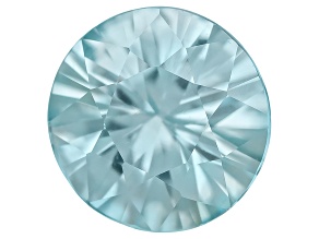Blue Zircon 7mm Round Diamond cut 1.50ct