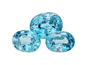 Picture of Blue Zircon Oval Set of 3 6.98ctw