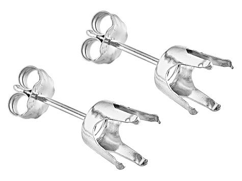 Geme Nostalgia 7mm Round 14k White Gold 4 G Earring Castings Geme Nostalgia 7mm Round 14k White Gold 4 G Earring Castings