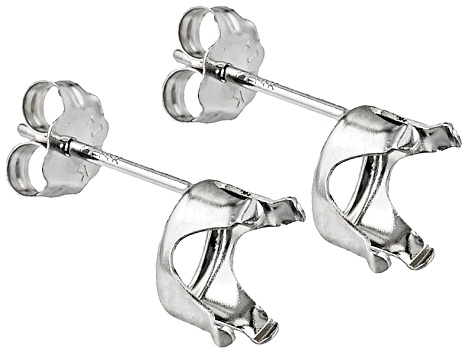 Geme Nostalgia 7x5mm Oval 4 G Earring Castings 14k White Geme Nostalgia 7x5mm Oval 4 G Earring Castings 14k White Gold