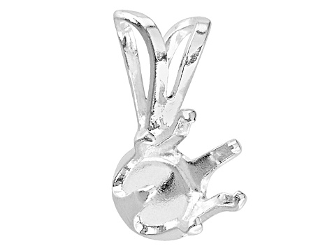 Gemtite Nostalgia™ 5mm Round 6-Prong Closed Back Sterling Silver Pendant Casting