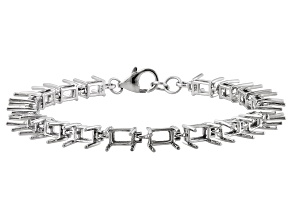 Bracelet Settings Without Gemstones Jtv Gemsavvy Sentiments Rhodium Over Sterling 6x4mm Rc Oc 18 Stones Bracelet Casting