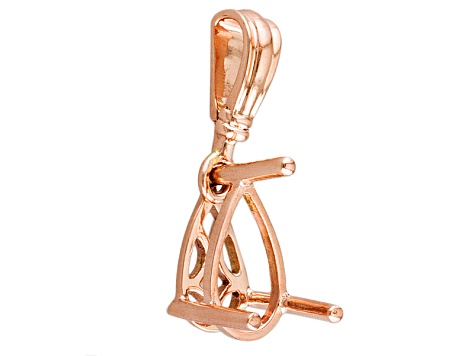 14K Gold 4 Prong Pear Pendant Setting 10x7mm