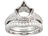 Gemsavvy Sentiments™Rhodium Over Sterling Silver 8mm Rd W/1. 38ctw Cubic Zirconia Semi Mount Ring