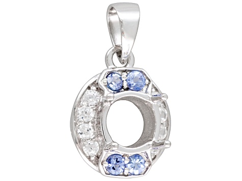 Gemsavvy Sentiments™Rhodium Over Sterling  8mm Rd W/.44ctw Tanz& .55ctw White Zircon Semi Pendant