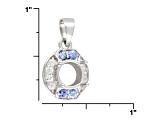 Gemsavvy Sentiments™Rhodium Over Sterling 8mm Rd W/.44ctw Tanz& .55ctw White Zircon Semi Pendant