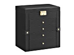 5-Layer Jewelry Box Organizer with 4 Drawers, Jewelry Storage Case with Lock and Mirror-Black