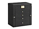 5-Layer Jewelry Box Organizer with 4 Drawers, Jewelry Storage Case with Lock and Mirror-Black