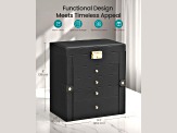 5-Layer Jewelry Box Organizer with 4 Drawers, Jewelry Storage Case with Lock and Mirror-Black