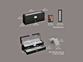 Black 6-Slot Lockable Watch Box with Glass Lid and Gray Liner