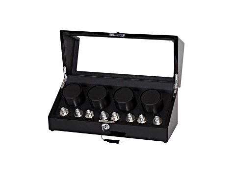 Mele and Co Langdon Glass Top Locking Four Watch Winder