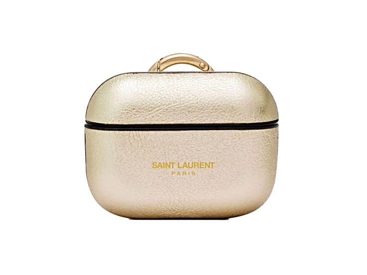いま人気のアイテム Saint Case Pro Airpods Leather Gold Metallic Laurent スマホアクセサリー