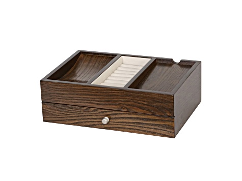 Mele and Co Rex Men’s Dresser Valet Wooden Jewelry Box
