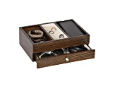 Mele and Co Rex Men’s Dresser Valet Wooden Jewelry Box