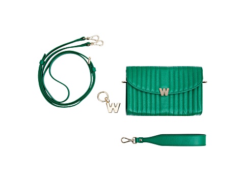 Mimi Green Crossbody Bag with Wristlet