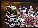 'Pink Amorphous' - gemstone art with tourmaline, quartz and amethyst