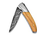 Damascus Steel 256 Layer Folding Blade Olive Wood Handle Knife