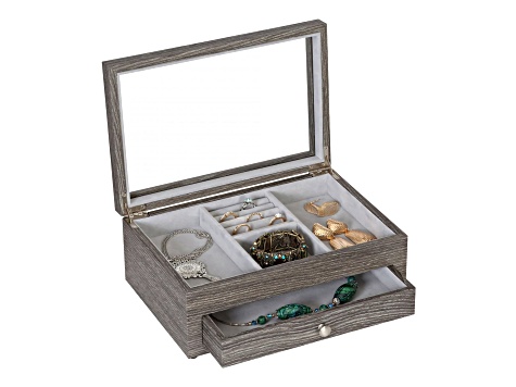 Mele and Co Ardene Grey Wooden Jewelry Case