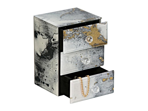Mele and Co Maura Marbled Glass Jewelry Box