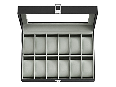 12-Slot Watch Box with Large Glass Lid