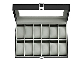 12-Slot Watch Box with Large Glass Lid