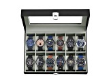 12-Slot Watch Box with Large Glass Lid