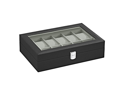 12-Slot Watch Box with Large Glass Lid