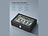 12-Slot Watch Box with Large Glass Lid