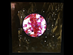 'Pink Planet'- Gemstone Art With Pink Tourmaline, Rhodonite, Amethyst, and White Quartz