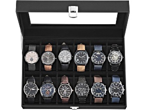 12-Slot Watch Box with Glass Lid