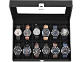 12-Slot Watch Box with Glass Lid