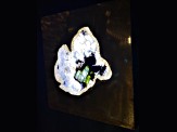 'Single Slice' - gemstone Art With green Tourmaline, and White Quartz